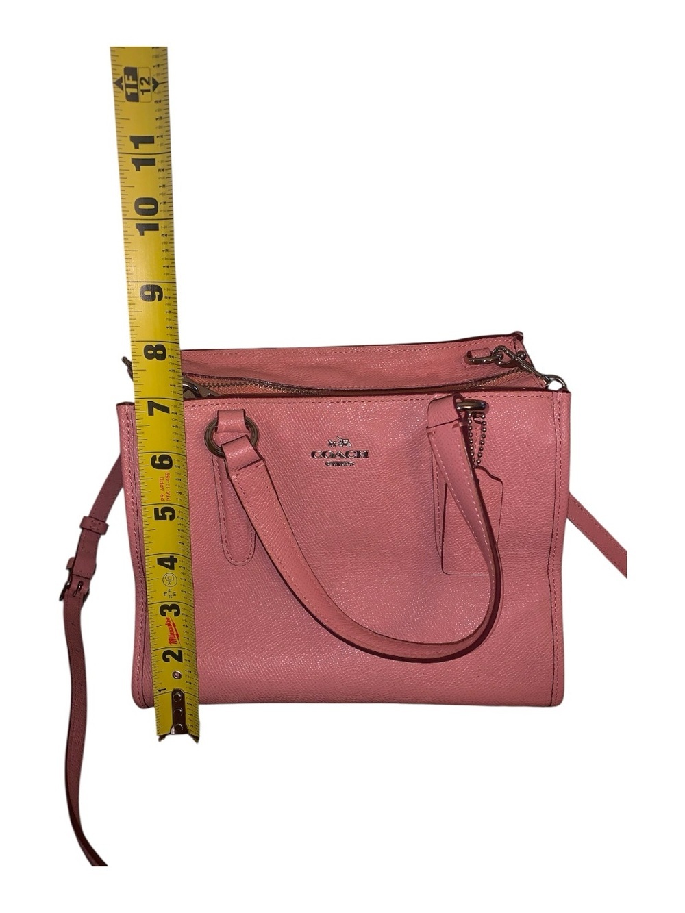 COACH Pink Pebbled Leather Satchel Crossbody Bag Purse Handbag Excellent Cond. - Picture 7 of 7
